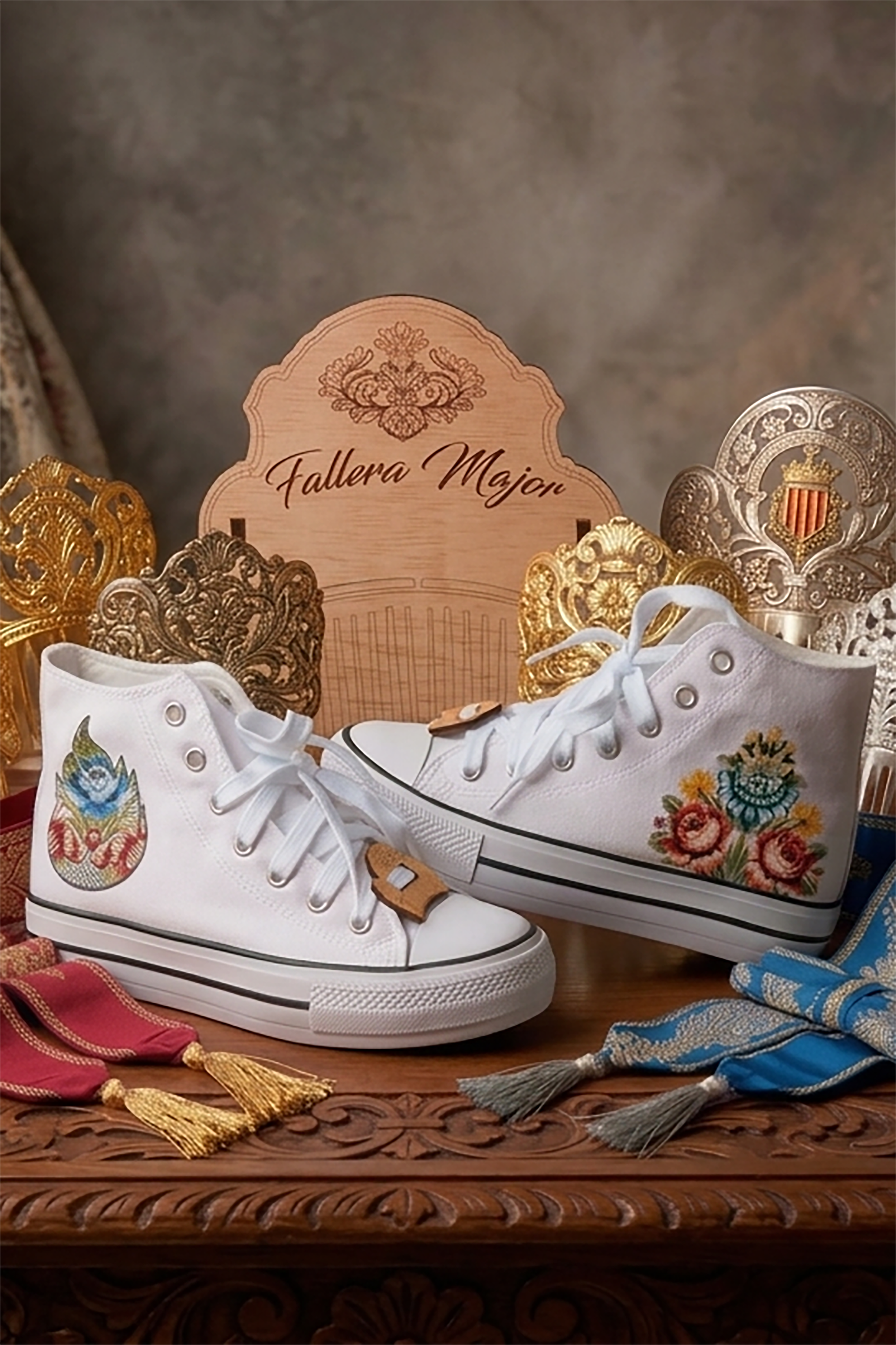 Zapatillas Artesanales de Diseño Floral