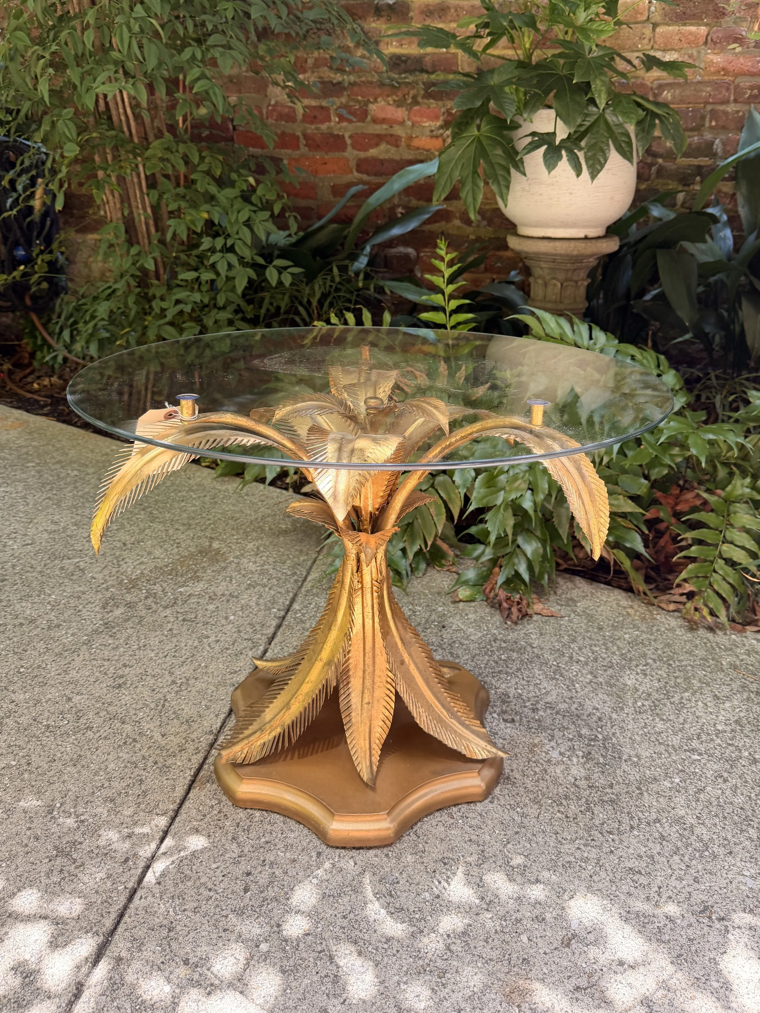 Brass Palm Round Table