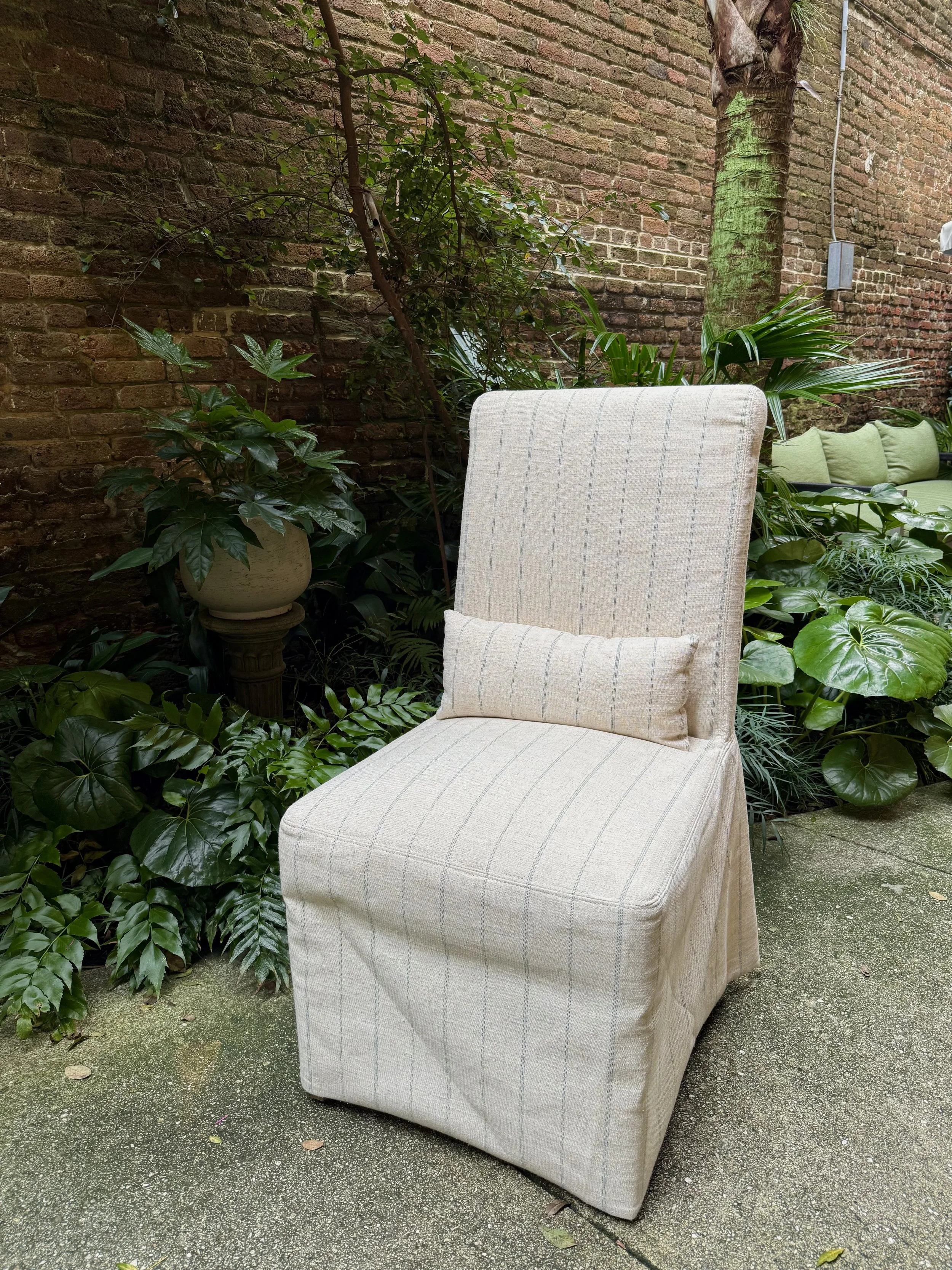 Striped Upholstered Chair