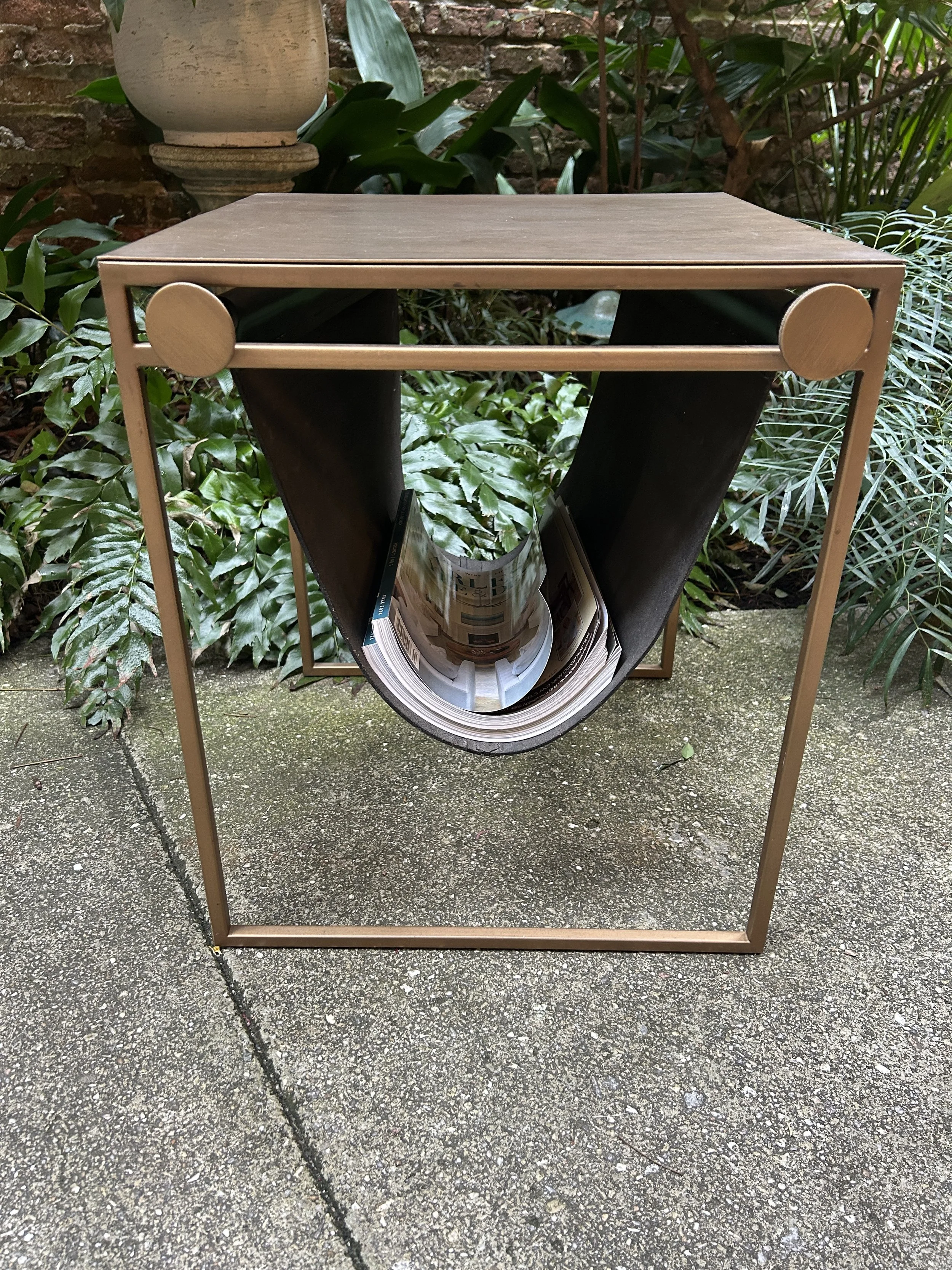 Leather Sling Side Table