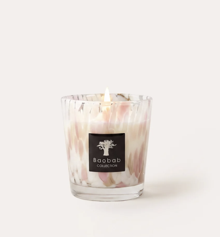 Baobab Candle Pearls White Max 8