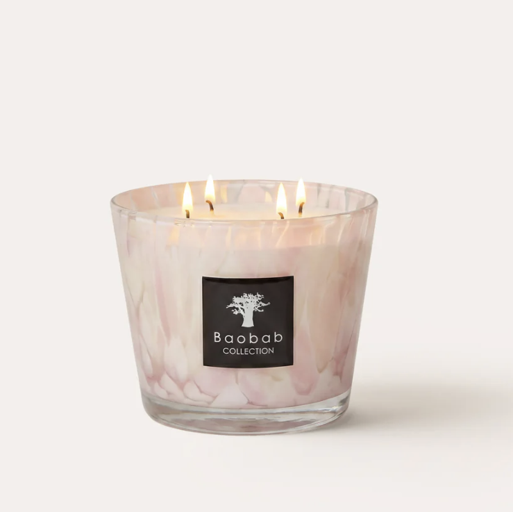 Baobab Candle Pearls White Max 10