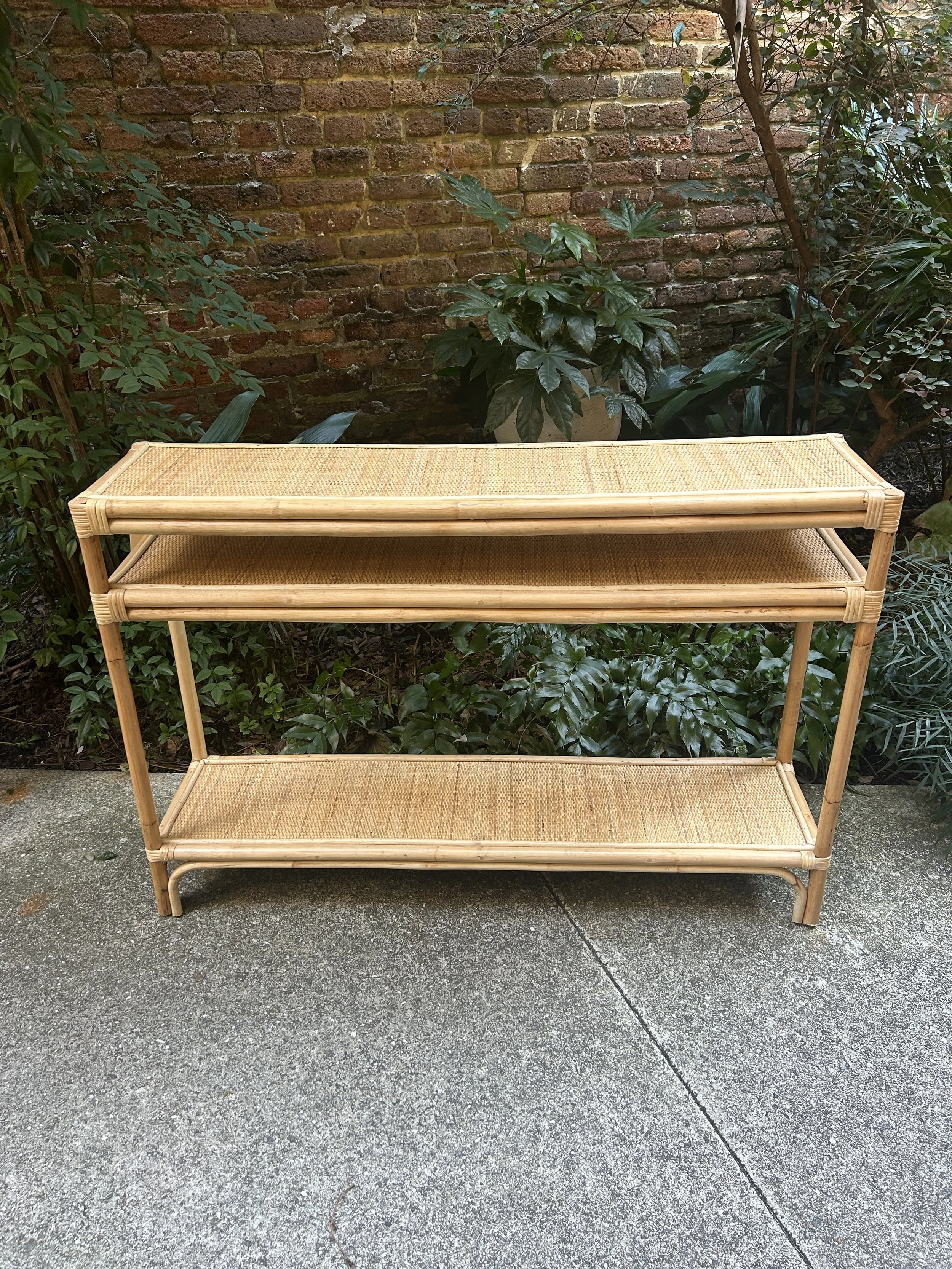 Straight Edge Bamboo Console Table