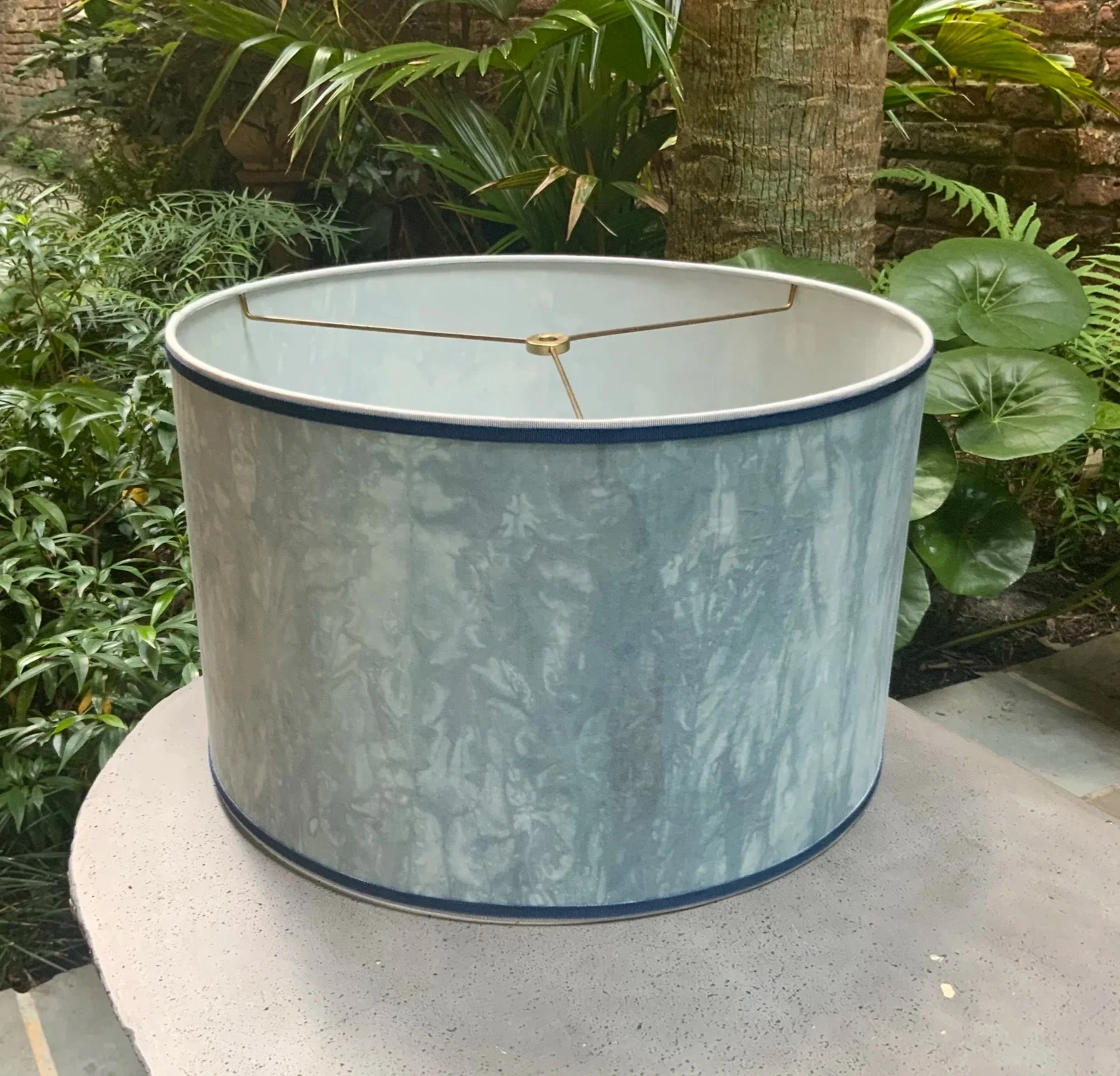 Blue Velvet Lamp Shade