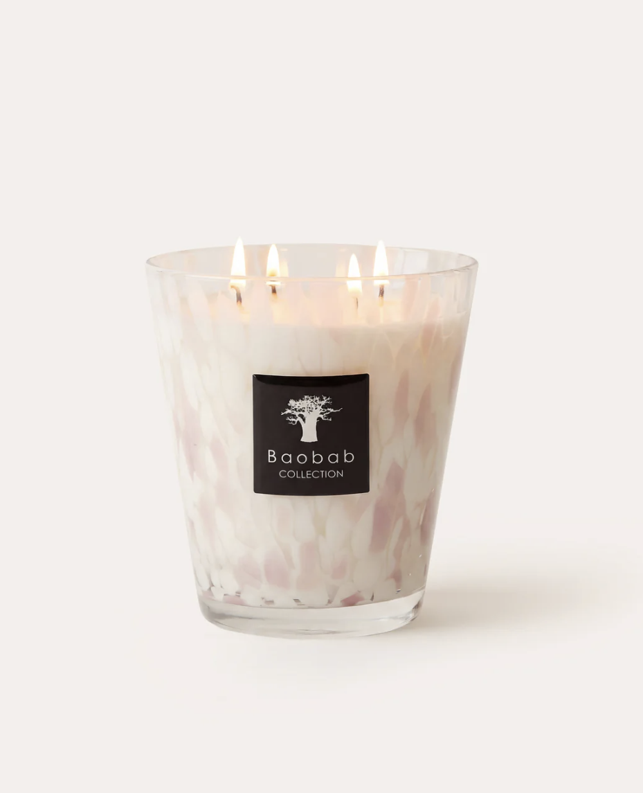 Baobab Pearls White Candle Max 16