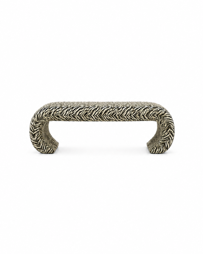 Vintage Midcentury Zebra Bench