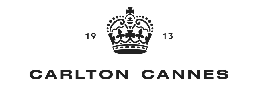 Logo for Carlton Cannes featuring a crown, the text 'Carlton Cannes', and the year 1913.