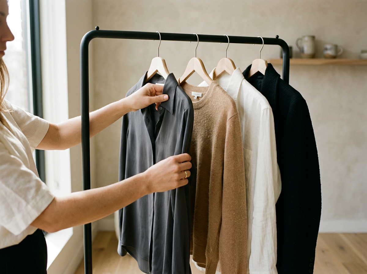 Curated capsule wardrobe of new and secondhand clothing, sustainable personal styling in the Boston–Concord, NH area