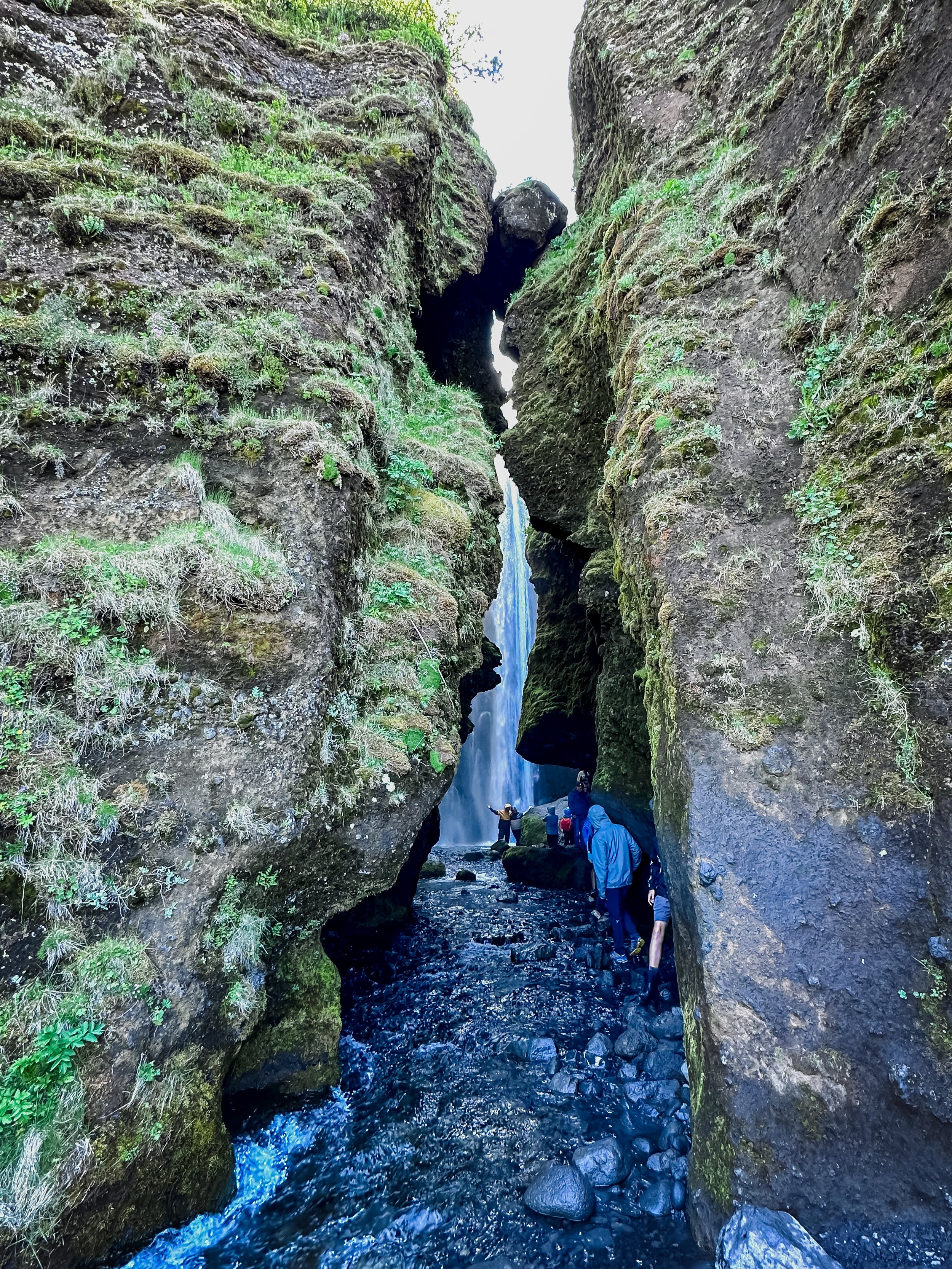 The entrance to the Gljúfrabúi Waterfall in Iceland