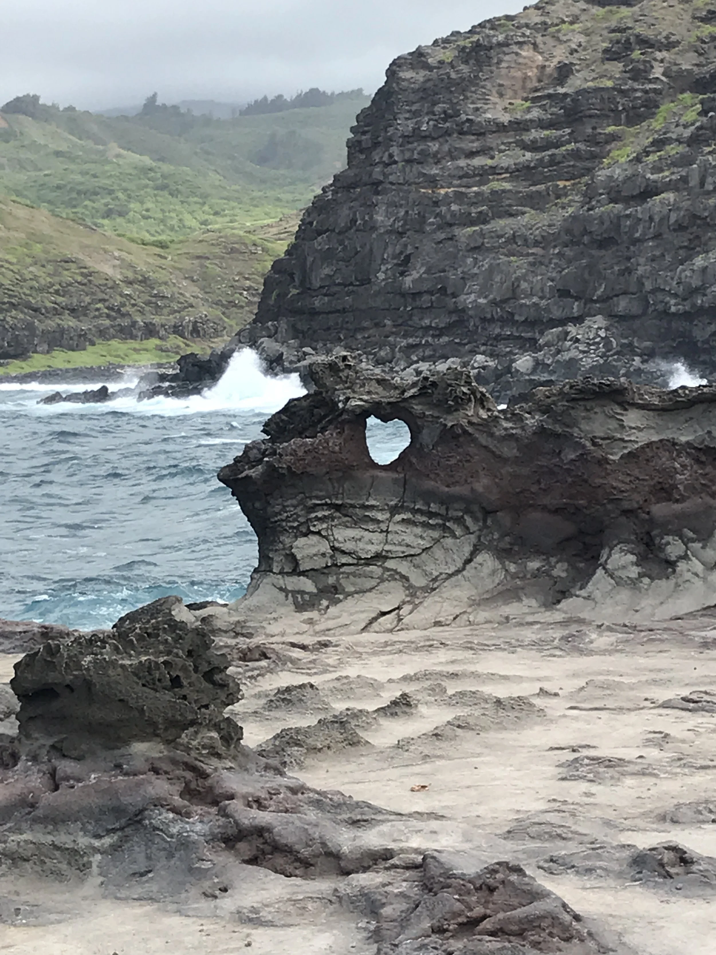 Natural heart formation at Nakalele Blow Hole in Maui Hawaii