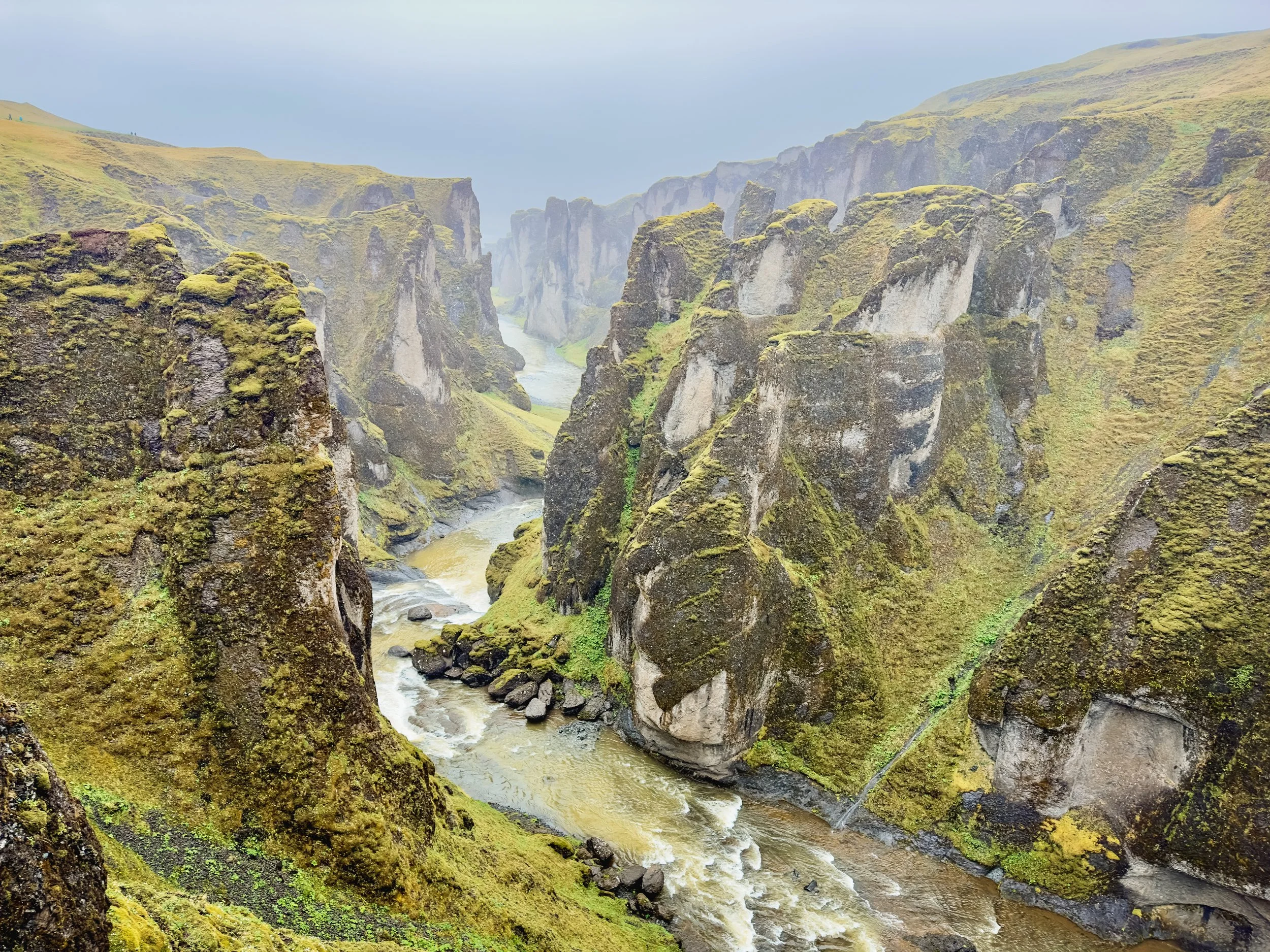 View of Fjaðrárgljúfur Canyon in Iceland