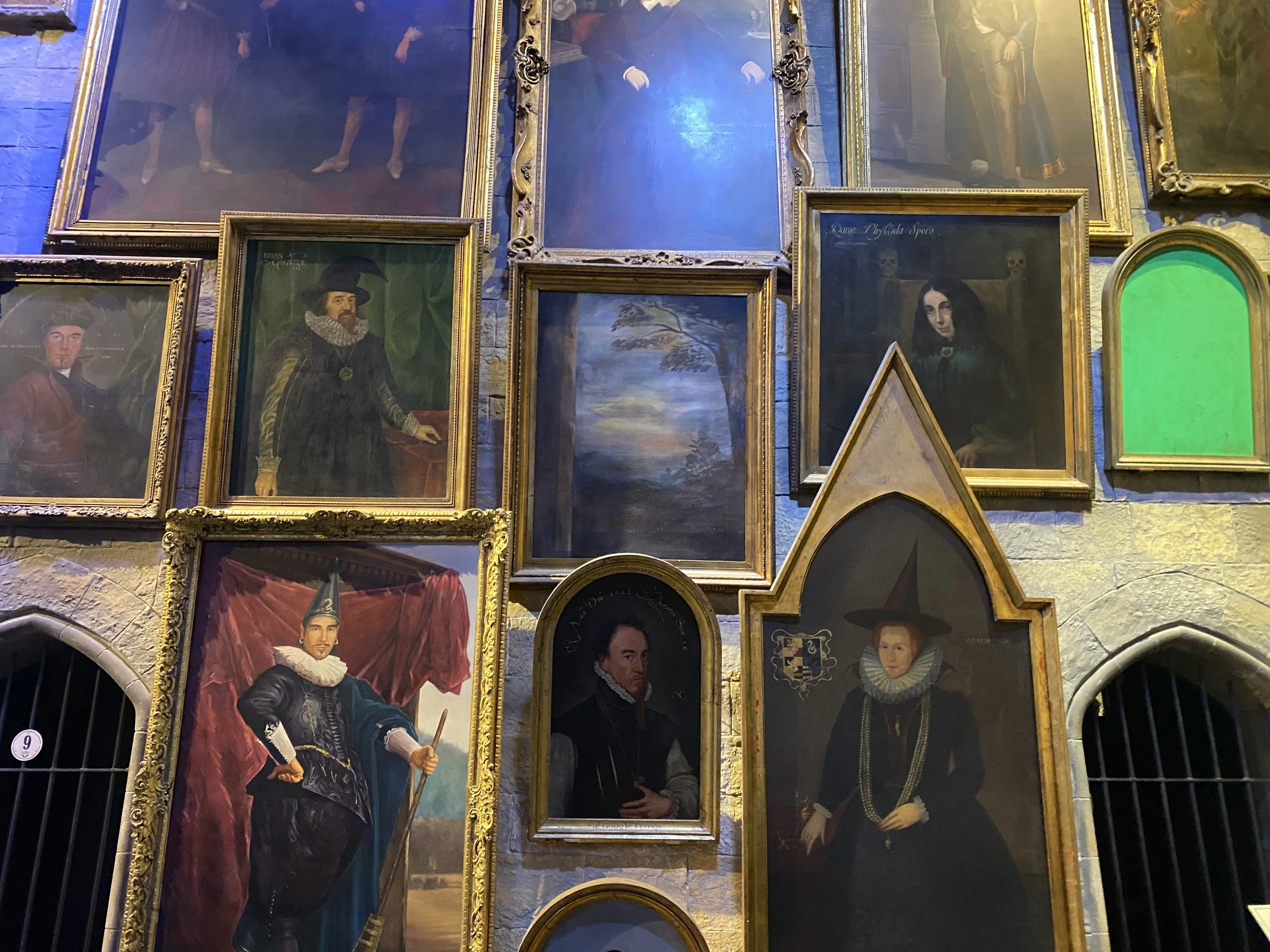 Portraits in the Hogwarts halls at the Warner Brothers Studio, the Making of Harry Potter, UK