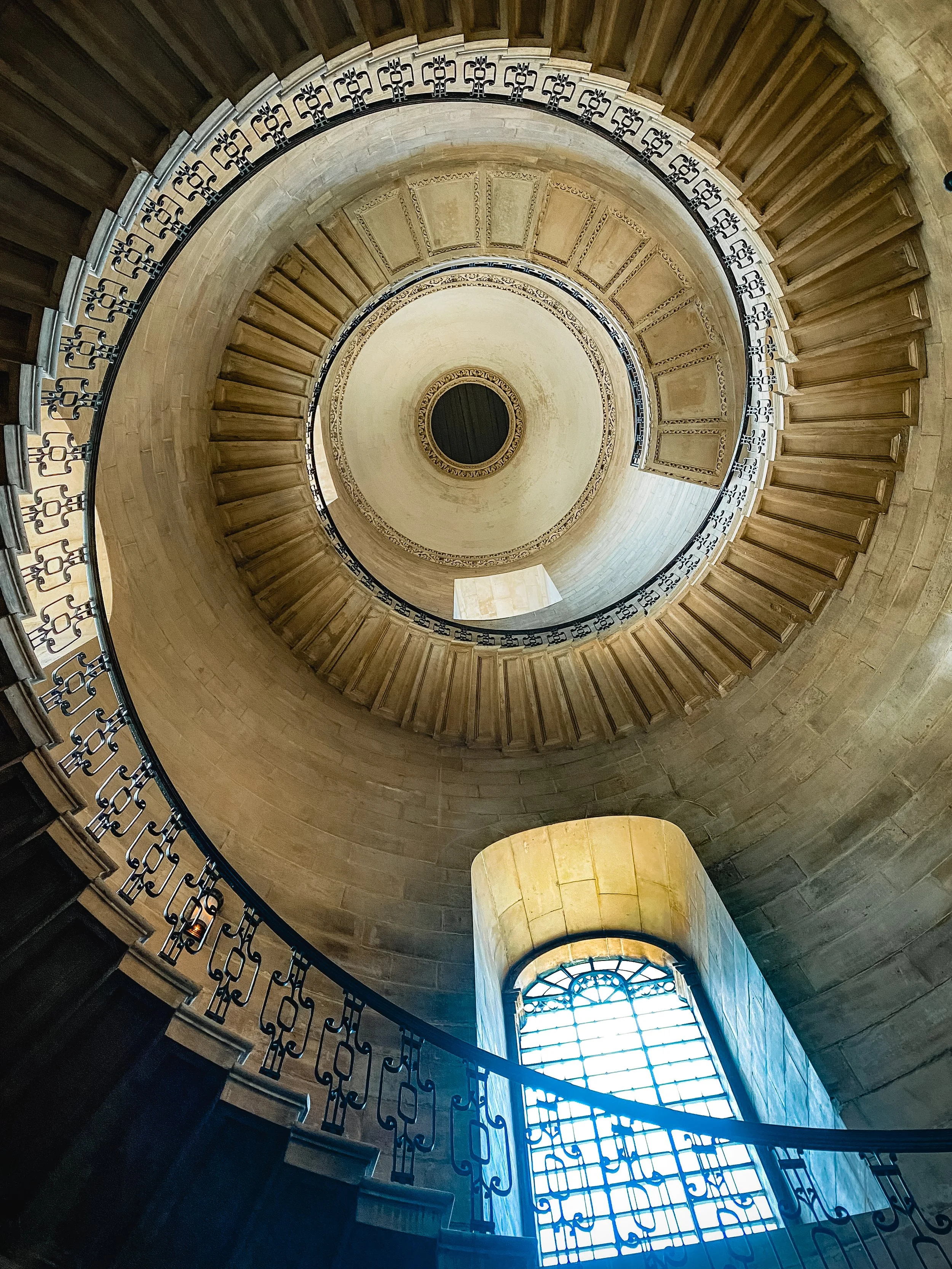 Looking up at the stairs to the divination classroom in the Harry Potter films, filmed at St. Paul's Cathedral.