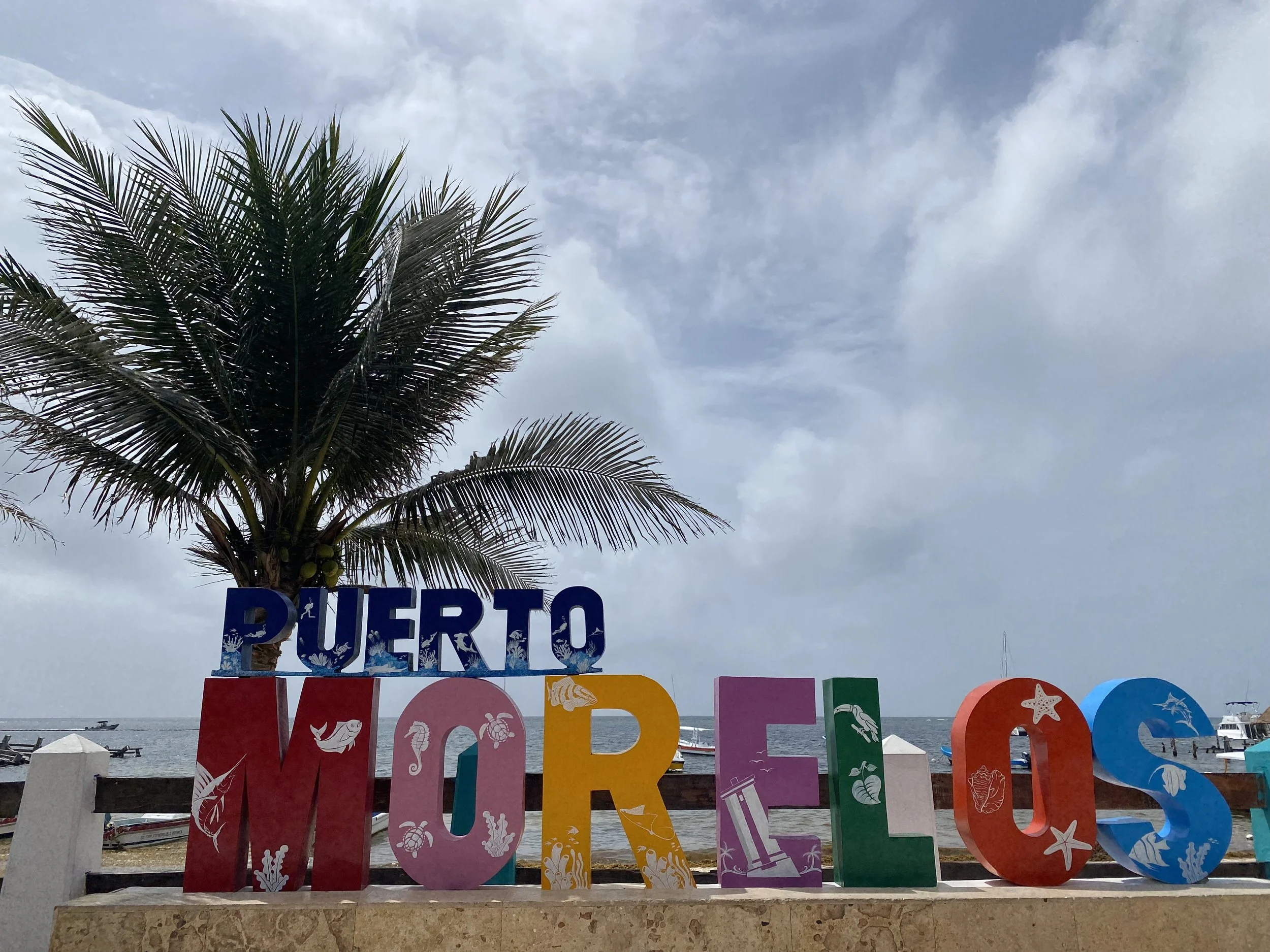 Puerto Morelos welcome sign, Mexico