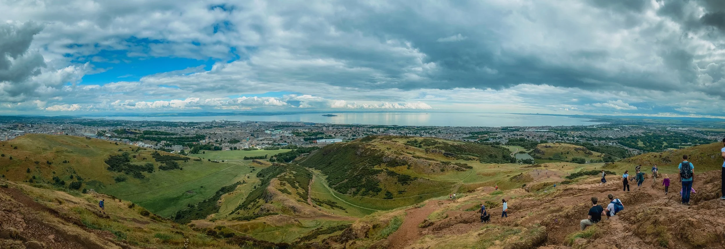 Panoramic view from Arthur's Seat in Edinburgh Scotland in 2022