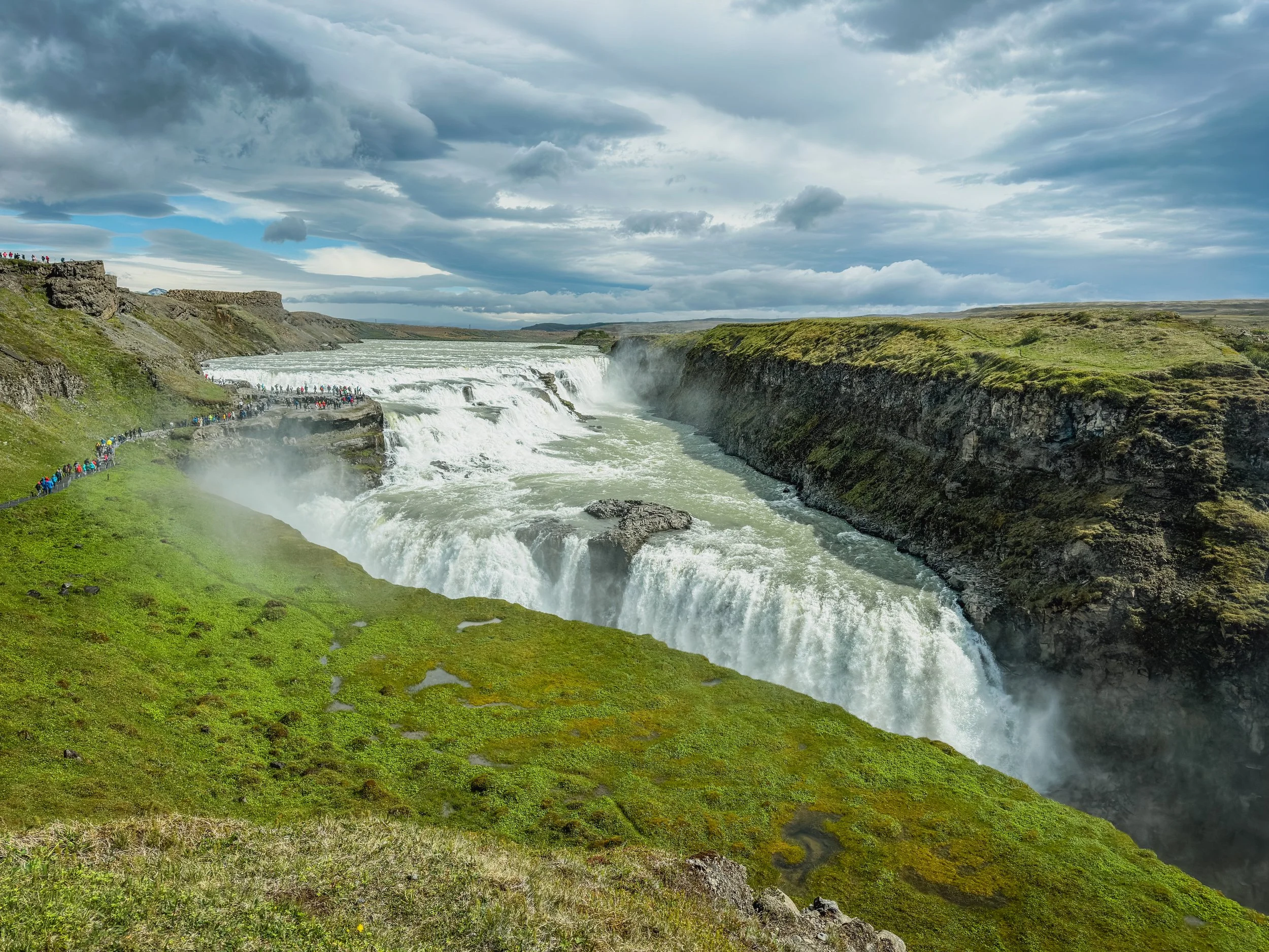 View of Gullfoss waterfall in the Golden Circle in Iceland