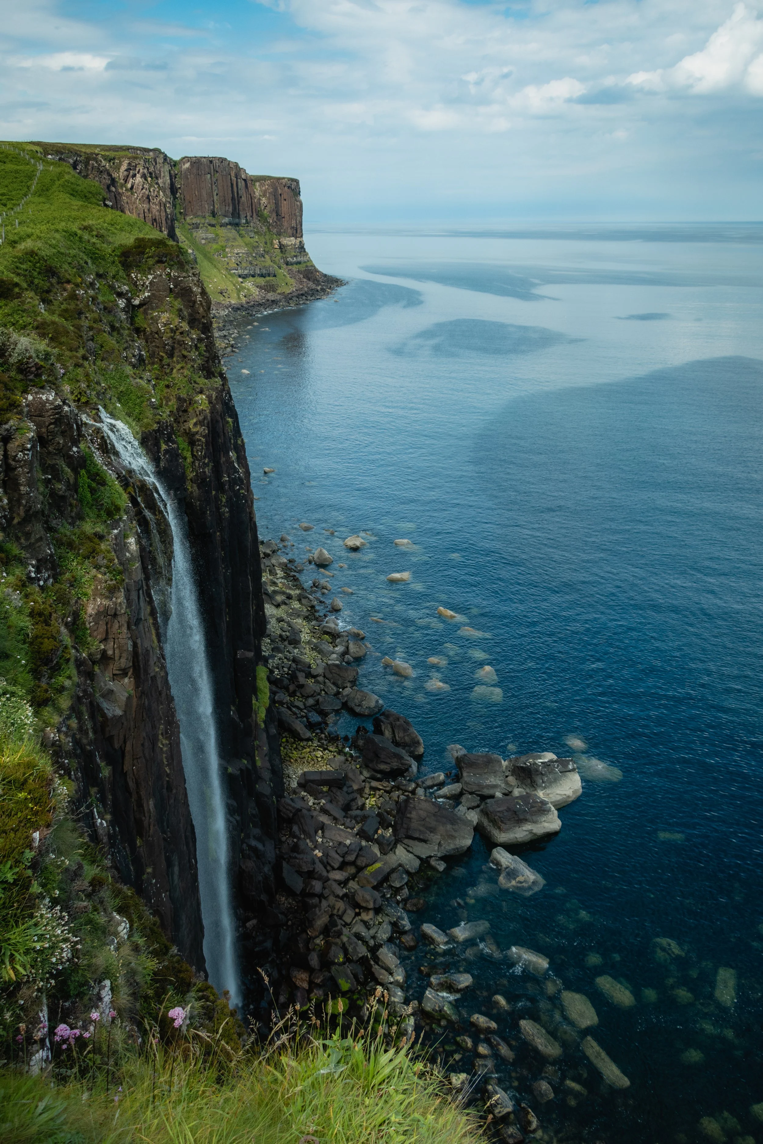 View of Mealt Falls on the Isle of Skye in Scotland