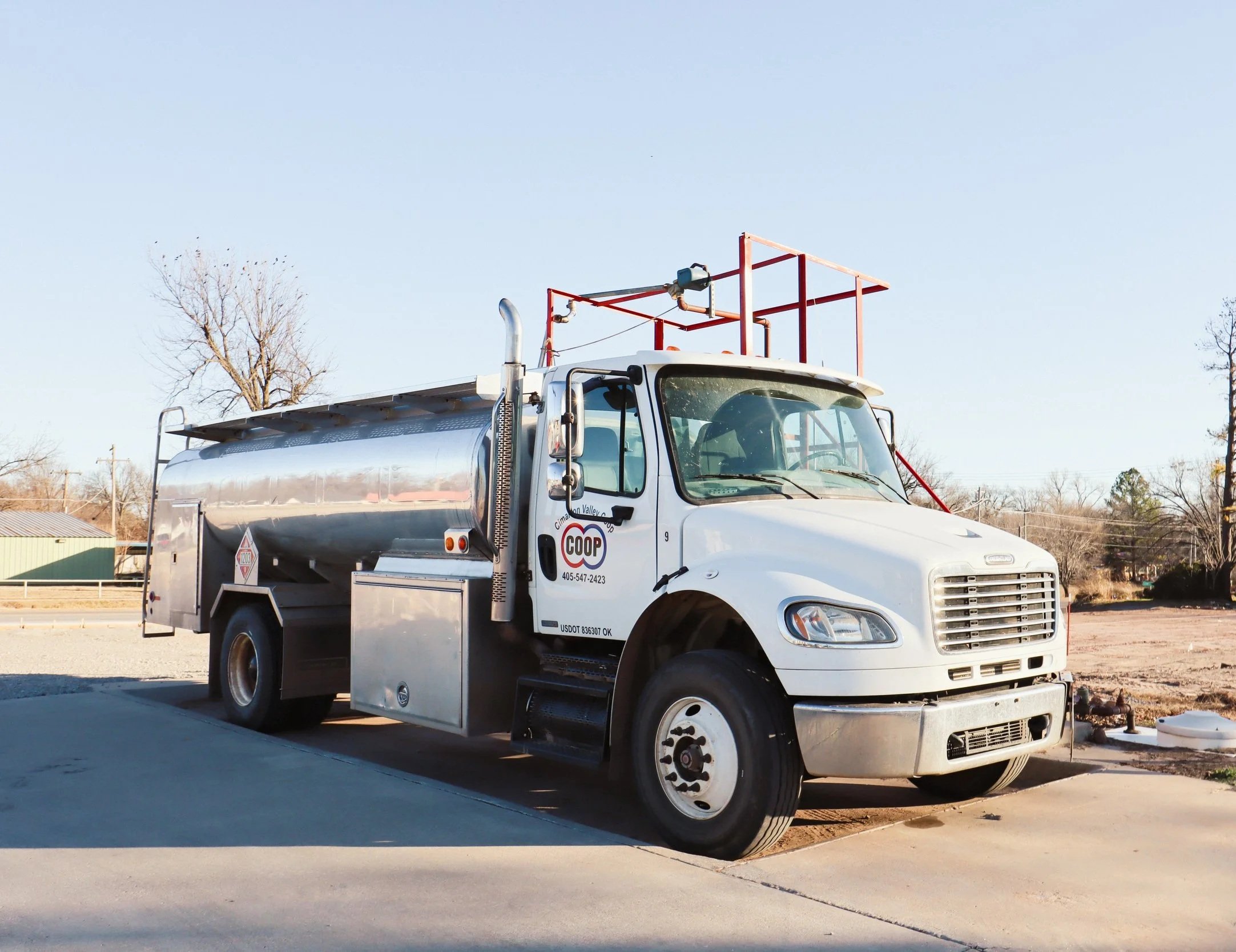 Fuel delivery service from Cimarron Valley Co-op supplying diesel and gasoline to farms and businesses in Perkins, Oklahoma