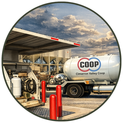 Propane available at Cimarron Valley Co-op in Perkins, Oklahoma for home, farm, and property use
