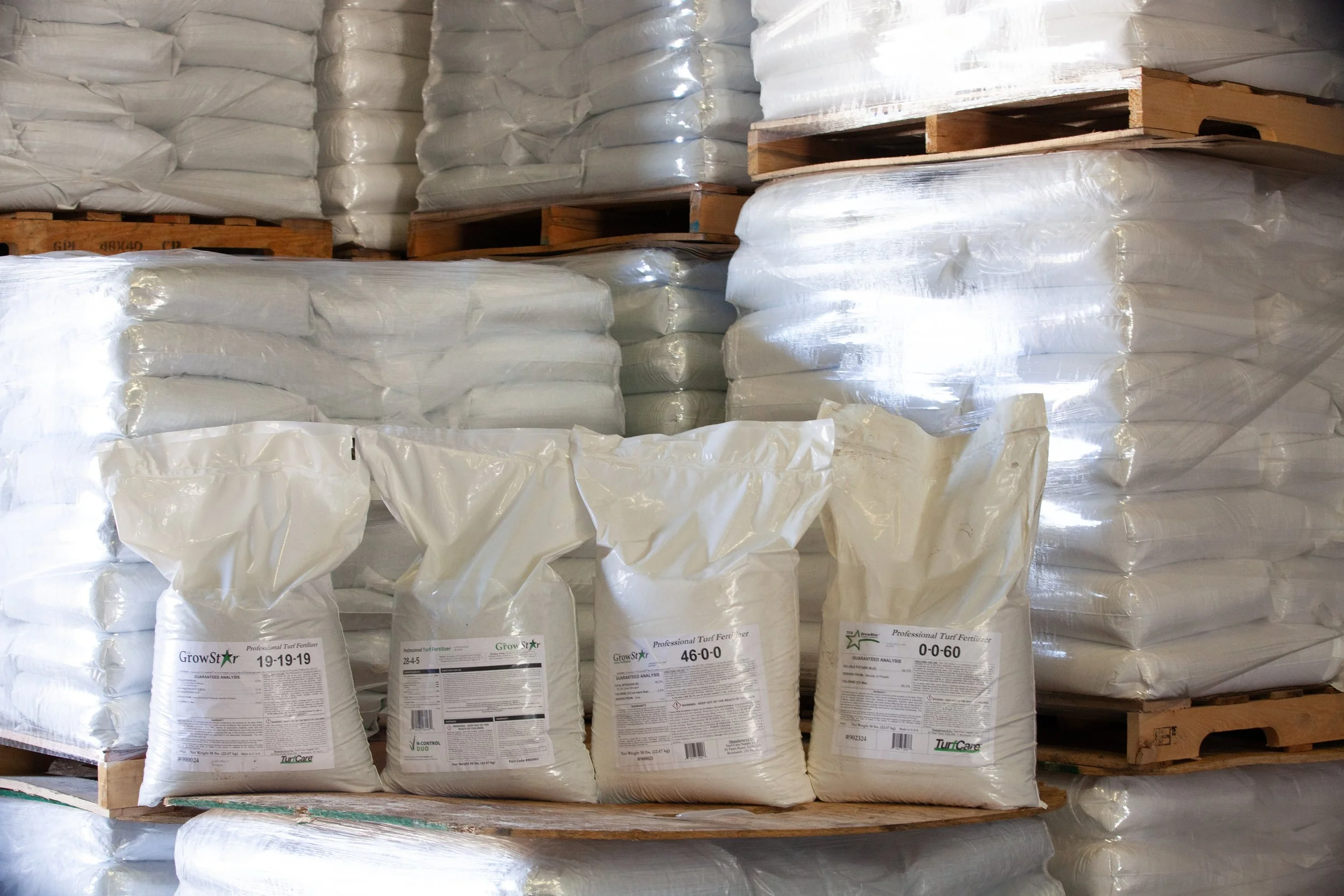 Bagged fertilizer available at Cimarron Valley Co-op in Perkins, Oklahoma for pasture, lawn, and garden use