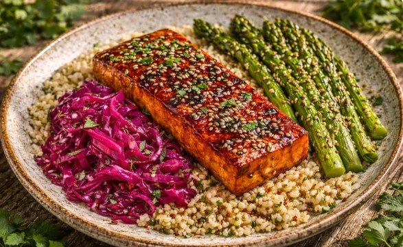 Miso glazed tofu with sesame asparagus.jpg