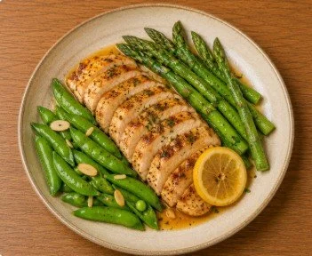 Citrus chicken breast with asparagus and snap peas.jpg