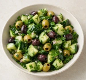 Spanish Cucumber & Marinated Olive Salad