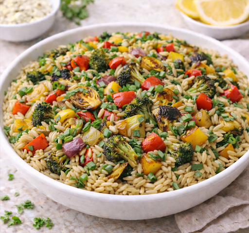 Roasted Vegetables and Orzo Salad
