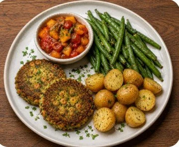 Zucchini and chickpea fritters with tomato peach chutney.jpg