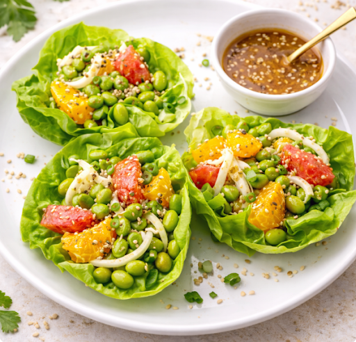 Citrus & Edamame Cup with Sesame-Ginger Dressing