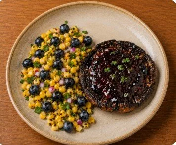 Grilled portobello with blueberry corn salad.jpg