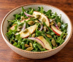 Arugula, apple & pepita salad with lemon kombucha dressing.jpg