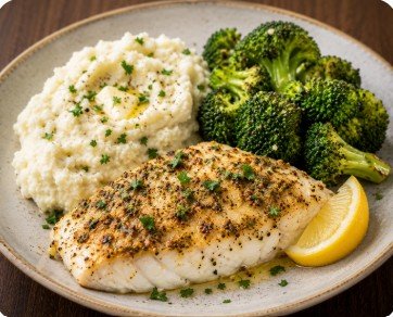 Baked lemon cod with broccoli and cauliflower mash.jpg