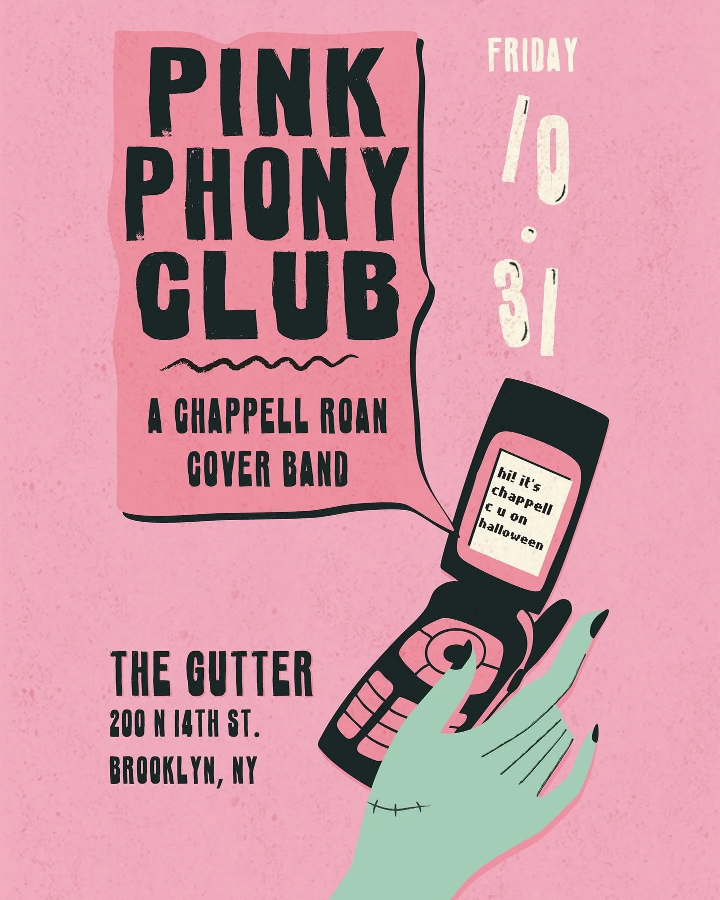 Basically one week to go for our show @gutterbar on 10/31! We&rsquo;re so excited and Shigella has the zoomiez. Come see our @chappellroan coverband - we go on at midnight but get there a little early to check out the other awesome bands - Gaga, JT, 