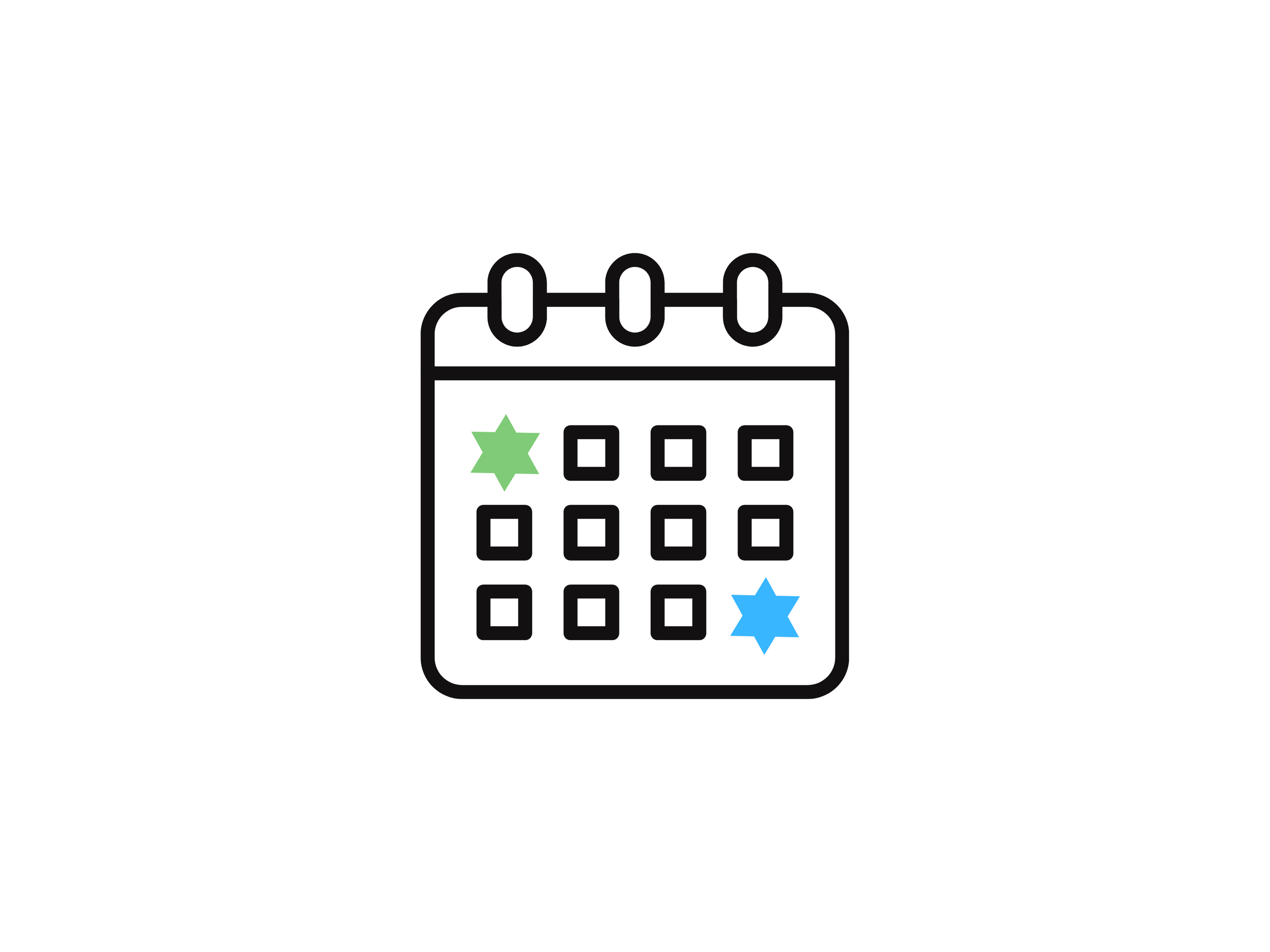 A colorful word cloud listing terms related to program development and community engagement, including 'Shabbat and holidays,' 'Grant writing,' 'Event logistics,' 'Program refinement,' 'Case statements,' 'Volunteers and committees,' 'Program design,' 'Board prep,' 'Workflow overhaul,' 'Template creation,' 'Annual Meetings,' and 'Operational support.'