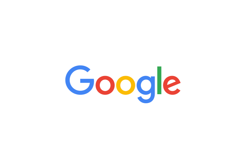 Google logo with colorful letters on a white background.