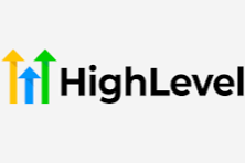 Logo with three upward arrows in yellow, green, and blue, followed by the text 'HighLevel'.