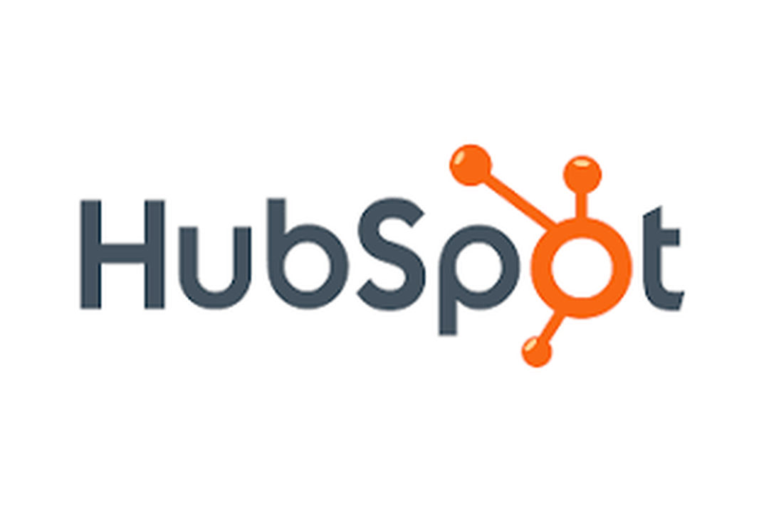 HubSpot logo with the company name and an orange connected dot design