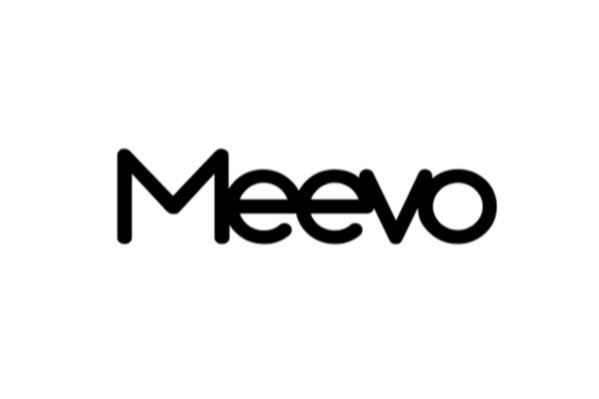 Black text spelling 'Meevo' on a white background.
