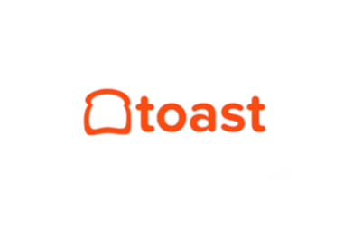 Logo of the brand 'Toast' with an orange bread slice icon.