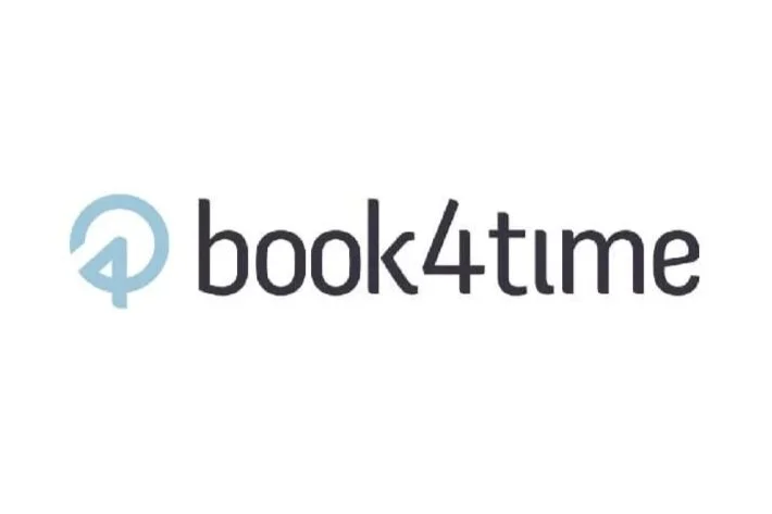 book4time logo with a blue and white clock icon and the text 'book4time' in black.