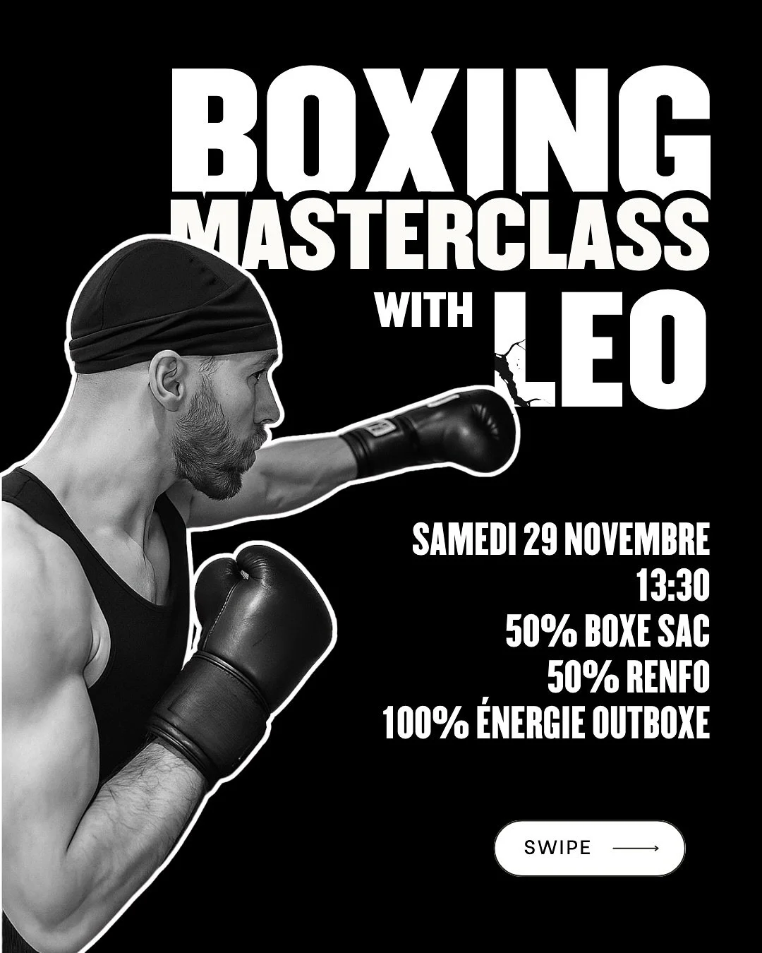 Leo t&rsquo;attend pour une masterclass explosive 🥊💥

Pr&ecirc;t&bull;e &agrave; repousser tes limites ?

⚡️R&eacute;serve ta place d&egrave;s maintenant ! 

@lejeunerequin
