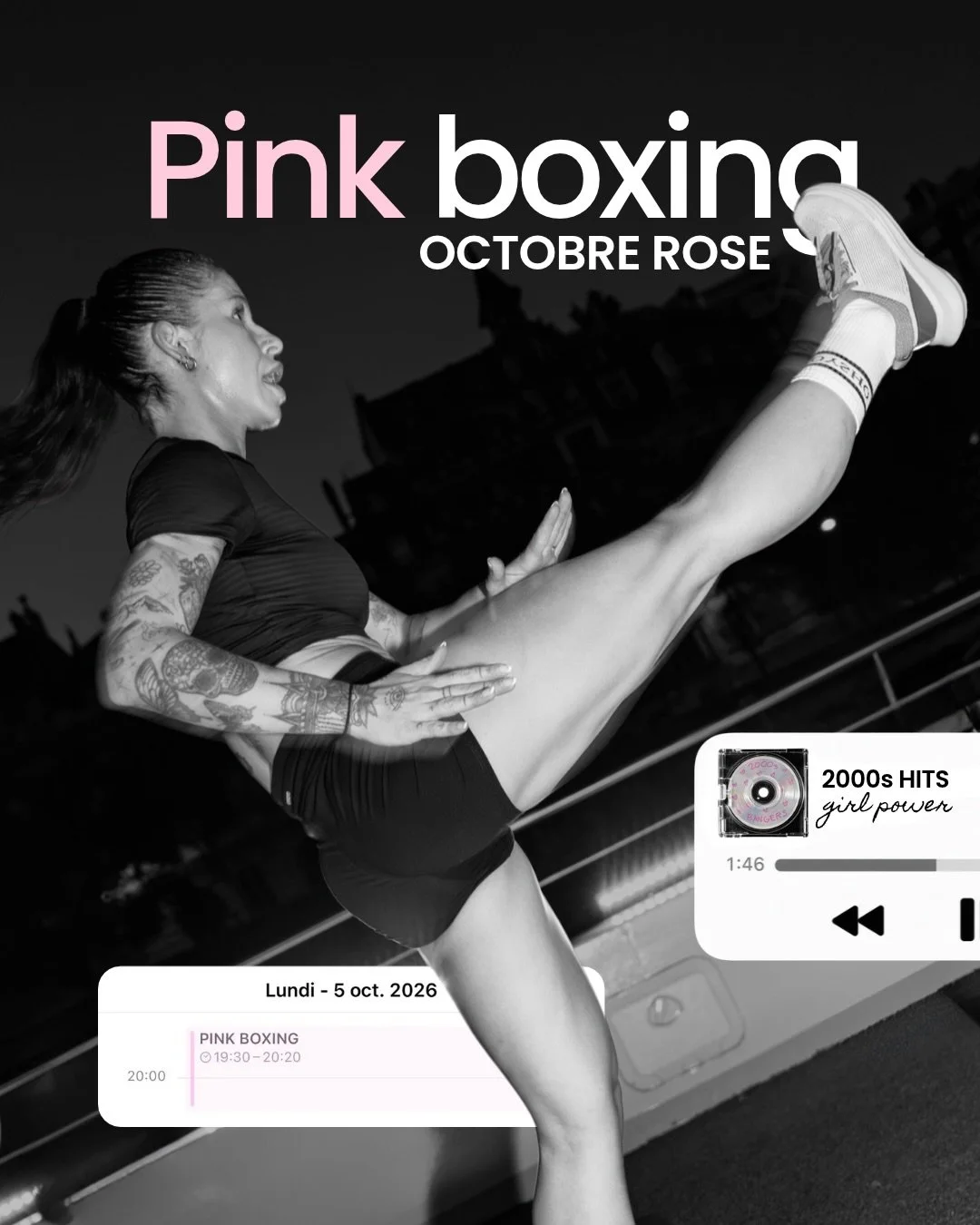 Pink boxing. Let&rsquo;s go. 🥊🩷

Pink outfit ? Check.
Boxing ? Check.
Oysho set to win ? Check.

📅 Lundi 05 octobre &bull; 19:30

Book your spot.
