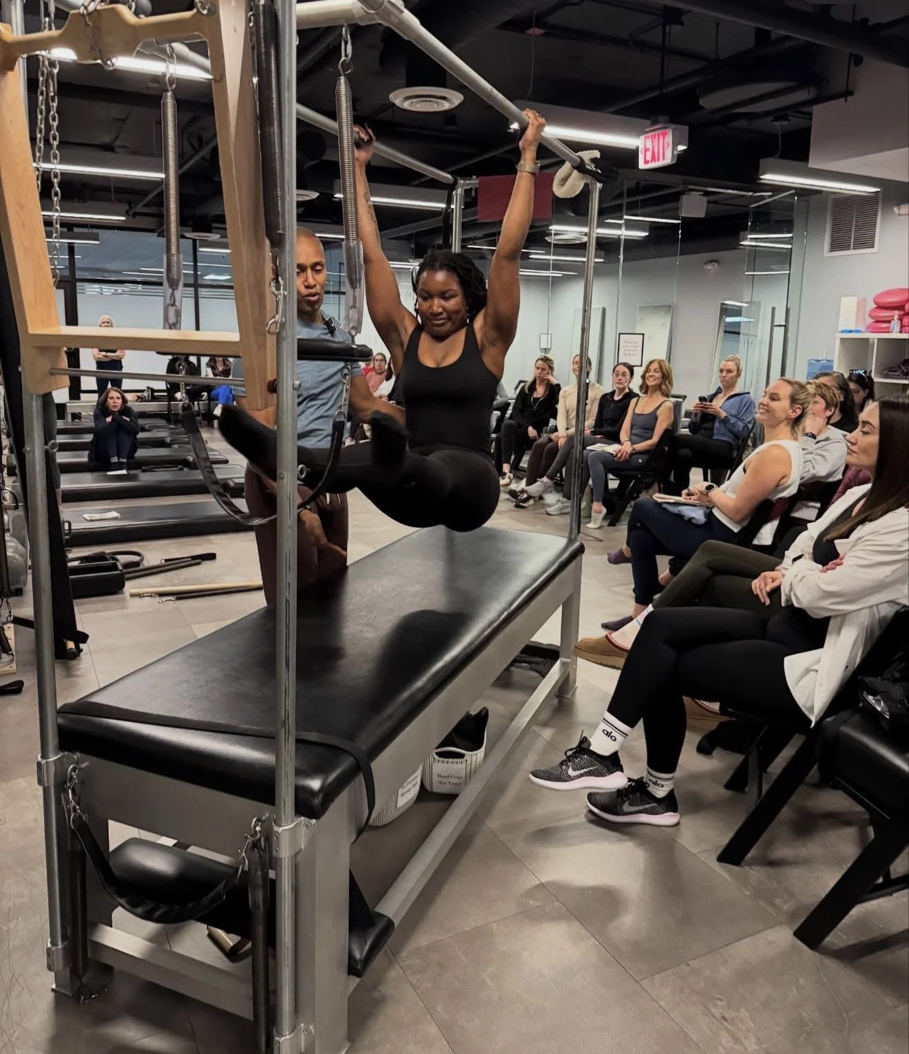 Adama Grace with Chris Robinson in a workshop at the Pilates Loft Columbia Pike, March 2025