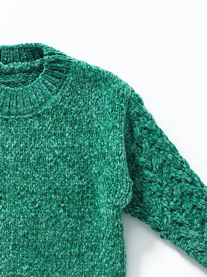 DETAIL-Baby Girls Green Sweater.webp