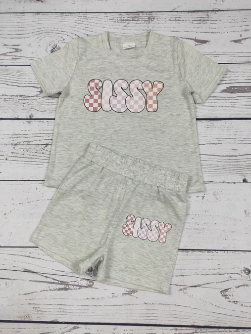 Checkered Sissy Baby Kids Outfit.webp