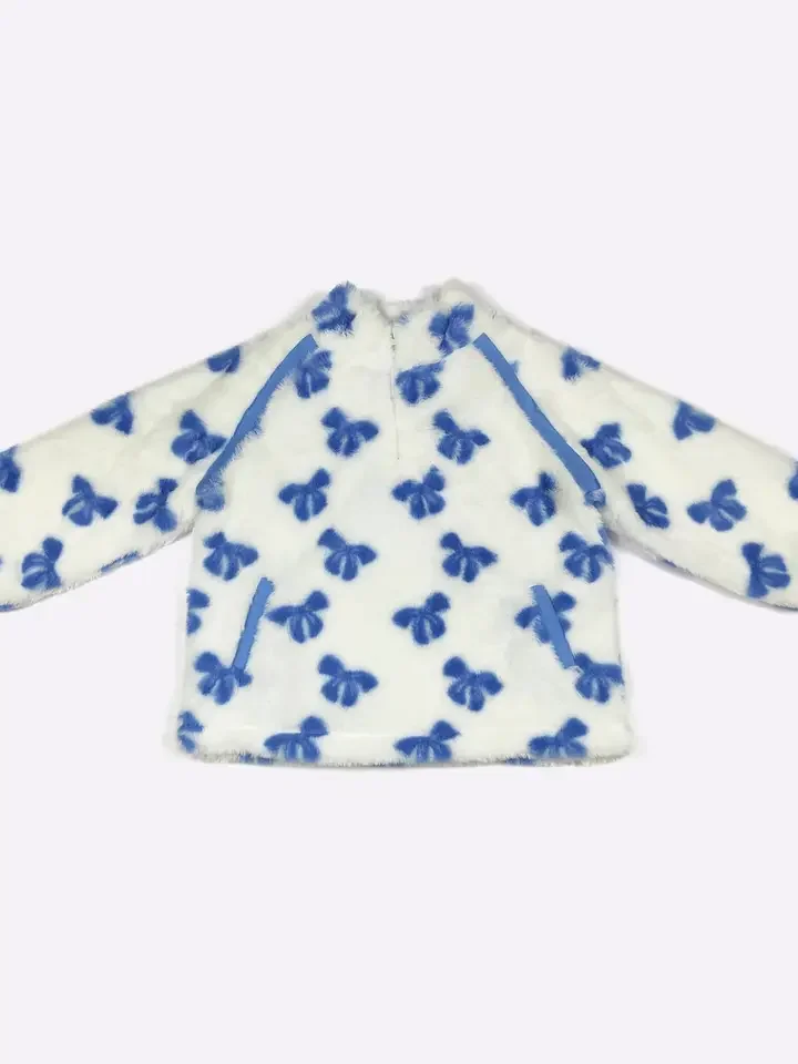 FRONT-Blue Bow Girls Sherpa.webp