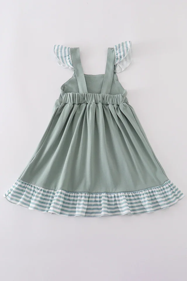 back-Sage stripe flutter trim ruffle dress-honey dew usa.webp