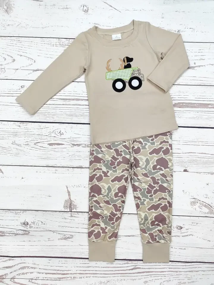 Boys Dog Camouflage Pants Set.webp