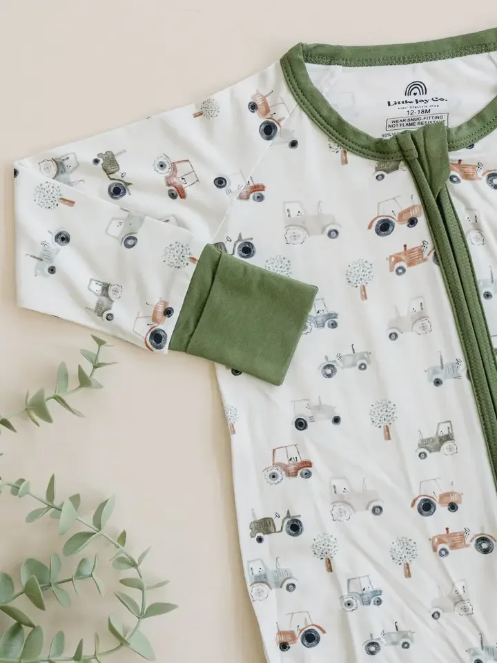 Tiny Tractors Bamboo Zippy Pajamas.webp
